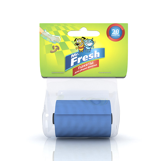 Mr.Fresh Гигиенические пакеты для уборки за собакой, 20 шт