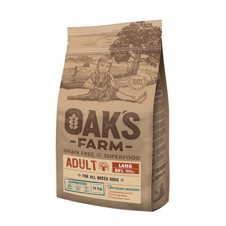 Oaks Farm Grain Free Adult All Breeds беззерновой сухой корм для взрослых собак всех пород (ягненок) – интернет-магазин Ле’Муррр