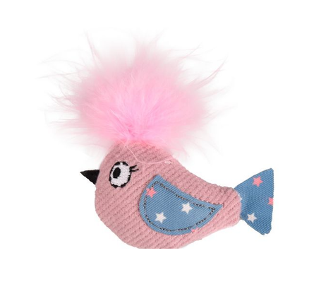 Flamingo Игрушка для кошек Птичка Винни с пером, текстиль, 10см – интернет-магазин Ле’Муррр